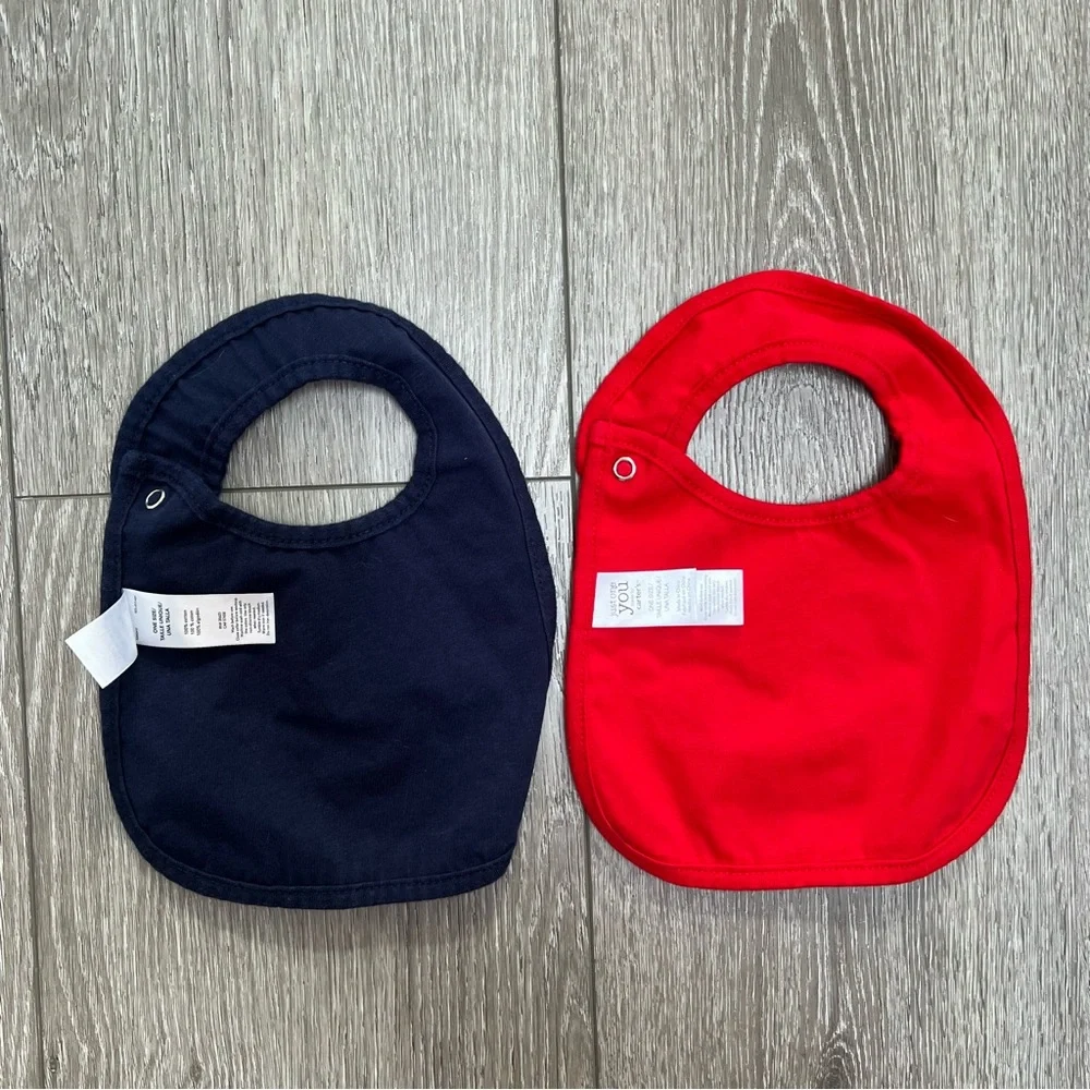 CARTERS 2PC WATER RESISTANT BIBS BOAT NAUTICAL RED BLUE ONE SIZE